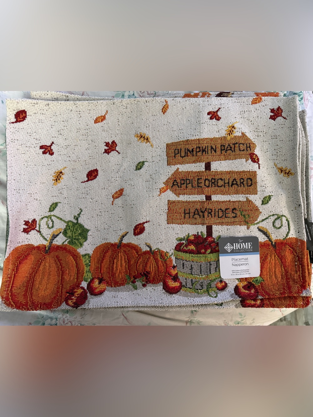 Autumn Pumpkin Patch Decorative Tapestry Placemat